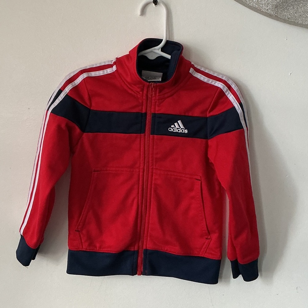 Adidas Kids Red and Navy Sweatshirt
